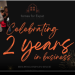 Homes for Expats celebrating 2 years in business, highlighting success in the Dutch real estate market and assisting expats with housing solutions.